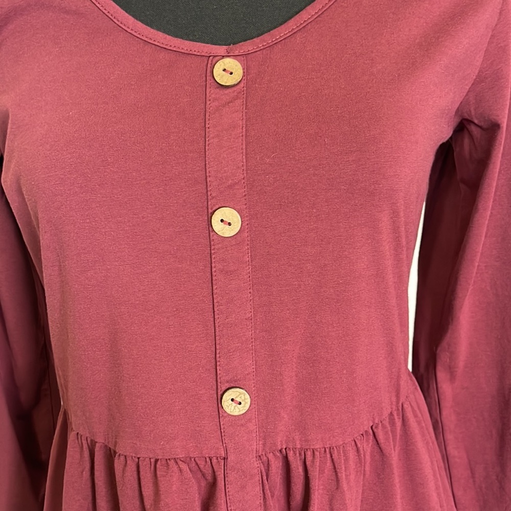 Ouges - Ouges Red Botton Dress Whit Front Packets - image 4